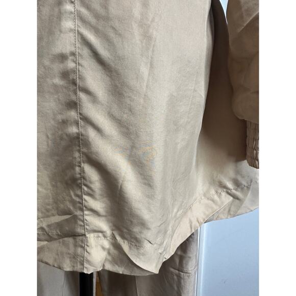 Vintage 80s/90s Apart 100% Silk 2 Piece Set Jacket & Pants Women’s Medium Beige - Picture 16 of 16